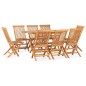 vidaXL Set de comedor de jardín plegable 9 pzas madera maciza de teca vidaXL Set de comedor de jardín plegable 9 pzas madera maciza de teca