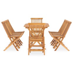 vidaXL Set de comedor de jardín plegable 9 pzas madera maciza de teca