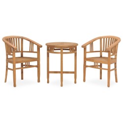 vidaXL Conjunto de comedor para jardín 3 piezas madera maciza de teca