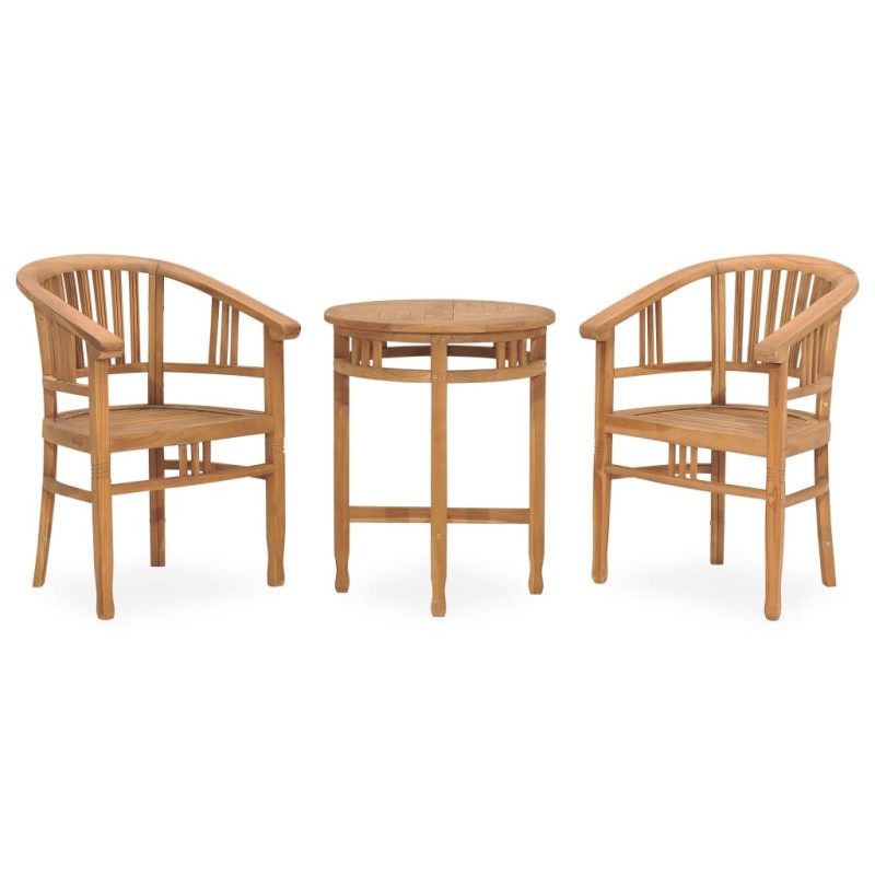 vidaXL Conjunto de comedor para jardín 3 piezas madera maciza de teca