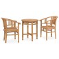 vidaXL Conjunto de comedor para jardín 3 piezas madera maciza de teca