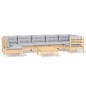 vidaXL Juego de muebles de jardín 8 pzas y cojines madera pino gris vidaXL Juego de muebles de jardín 8 pzas y cojines madera pino gris