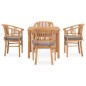 vidaXL Set de comedor de jardín 5 pzas y cojines madera maciza de teca vidaXL Set de comedor de jardín 5 pzas y cojines madera maciza de teca