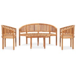 vidaXL Juego de muebles de jardín 4 piezas madera maciza de teca
