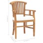 vidaXL Set de comedor de jardín 5 pzas y cojines madera maciza de teca
