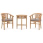 vidaXL Set de comedor de jardín 3 pzas y cojines madera maciza de teca vidaXL Set de comedor de jardín 3 pzas y cojines madera maciza de teca