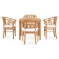 vidaXL Set de comedor de jardín 5 pzas y cojines madera maciza de teca vidaXL Set de comedor de jardín 5 pzas y cojines madera maciza de teca