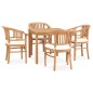 vidaXL Set de comedor de jardín 5 pzas y cojines madera maciza de teca vidaXL Set de comedor de jardín 5 pzas y cojines madera maciza de teca