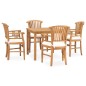 vidaXL Set de comedor de jardín 5 pzas y cojines madera maciza de teca vidaXL Set de comedor de jardín 5 pzas y cojines madera maciza de teca