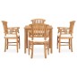 vidaXL Set de comedor de jardín 5 pzas y cojines madera maciza de teca vidaXL Set de comedor de jardín 5 pzas y cojines madera maciza de teca