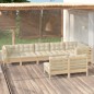 vidaXL Muebles de jardín 8 pzas y cojines madera maciza de pino crema vidaXL Muebles de jardín 8 pzas y cojines madera maciza de pino crema
