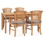 vidaXL Set de comedor de jardín 5 pzas y cojines madera maciza de teca vidaXL Set de comedor de jardín 5 pzas y cojines madera maciza de teca