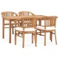 vidaXL Set de comedor de jardín 5 pzas y cojines madera maciza de teca vidaXL Set de comedor de jardín 5 pzas y cojines madera maciza de teca