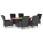vidaXL Set comedor jardín 7 pzas cojines ratán sintético gris oscuro vidaXL Set comedor jardín 7 pzas cojines ratán sintético gris oscuro