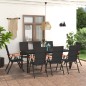 vidaXL Juego de comedor para jardín 9 piezas negro y marrón vidaXL Juego de comedor para jardín 9 piezas negro y marrón
