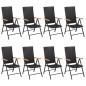 vidaXL Juego de comedor para jardín 9 piezas negro y marrón vidaXL Juego de comedor para jardín 9 piezas negro y marrón