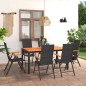 vidaXL Juego de comedor para jardín 7 piezas negro y marrón vidaXL Juego de comedor para jardín 7 piezas negro y marrón