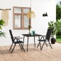 vidaXL Juego de comedor para jardín 3 piezas negro vidaXL Juego de comedor para jardín 3 piezas negro