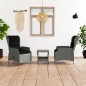 vidaXL Set muebles jardín 3 pzas ratán sintético gris claro y cojines vidaXL Set muebles jardín 3 pzas ratán sintético gris claro y cojines