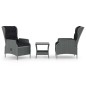 vidaXL Set muebles jardín 3 pzas ratán sintético gris claro y cojines vidaXL Set muebles jardín 3 pzas ratán sintético gris claro y cojines