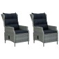 vidaXL Set muebles jardín 3 pzas ratán sintético gris claro y cojines vidaXL Set muebles jardín 3 pzas ratán sintético gris claro y cojines