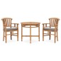 vidaXL Juego de comedor para jardín 3 pzas teca maciza y cojines vidaXL Juego de comedor para jardín 3 pzas teca maciza y cojines