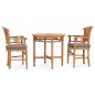 vidaXL Juego de comedor para jardín 3 pzas teca maciza y cojines vidaXL Juego de comedor para jardín 3 pzas teca maciza y cojines