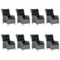 vidaXL Set comedor jardín 9 pzas y cojines ratán sintético gris claro vidaXL Set comedor jardín 9 pzas y cojines ratán sintético gris claro