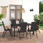 vidaXL Juego de comedor para jardín 7 piezas negro y marrón