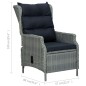 vidaXL Set comedor jardín 7 pzas y cojines ratán sintético gris claro vidaXL Set comedor jardín 7 pzas y cojines ratán sintético gris claro