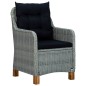 vidaXL Set comedor jardín 9 pzas y cojines ratán sintético gris claro
