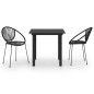 vidaXL Juego de comedor jardín 3 piezas ratán PVC negro 