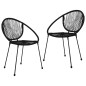vidaXL Juego de comedor jardín 3 piezas ratán PVC negro 