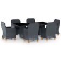 vidaXL Set comedor jardín 7 pzas cojines ratán sintético gris oscuro vidaXL Set comedor jardín 7 pzas cojines ratán sintético gris oscuro
