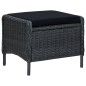 vidaXL Set muebles jardín 3 pzas ratán sintético gris oscuro y cojines