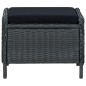 vidaXL Set muebles jardín 3 pzas ratán sintético gris oscuro y cojines