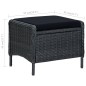 vidaXL Set muebles jardín 3 pzas ratán sintético gris oscuro y cojines