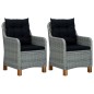 vidaXL Set muebles jardín 3 pzas ratán sintético gris claro y cojines vidaXL Set muebles jardín 3 pzas ratán sintético gris claro y cojines