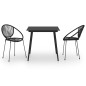 vidaXL Juego de comedor de jardín 3 piezas ratán PVC negro vidaXL Juego de comedor de jardín 3 piezas ratán PVC negro