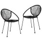 vidaXL Juego de comedor de jardín 3 piezas ratán PVC negro vidaXL Juego de comedor de jardín 3 piezas ratán PVC negro