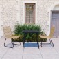 vidaXL Juego de comedor para jardín 3 piezas ratán sintético y vidrio vidaXL Juego de comedor para jardín 3 piezas ratán sintético y vidrio