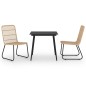 vidaXL Juego de comedor para jardín 3 piezas ratán sintético y vidrio vidaXL Juego de comedor para jardín 3 piezas ratán sintético y vidrio