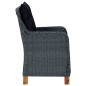 vidaXL Set muebles jardín 3 pzas ratán sintético gris oscuro y cojines vidaXL Set muebles jardín 3 pzas ratán sintético gris oscuro y cojines