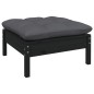 vidaXL Muebles de jardín 7 pzas con cojines negro madera de pino vidaXL Muebles de jardín 7 pzas con cojines negro madera de pino