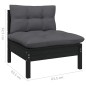 vidaXL Muebles de jardín 7 pzas con cojines negro madera de pino vidaXL Muebles de jardín 7 pzas con cojines negro madera de pino