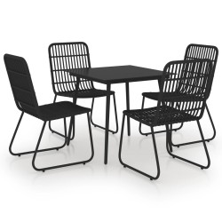vidaXL Juego de comedor para jardín 5 piezas ratán sintético y vidrio