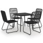 vidaXL Juego de comedor para jardín 5 piezas ratán sintético y vidrio