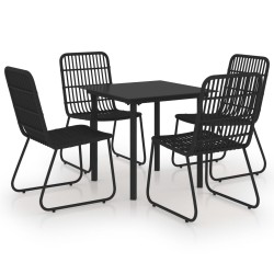 vidaXL Juego de comedor para jardín 5 piezas ratán sintético y vidrio