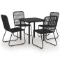 vidaXL Juego de comedor para jardín 5 piezas ratán sintético y vidrio vidaXL Juego de comedor para jardín 5 piezas ratán sintético y vidrio