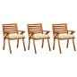 vidaXL Sillas de comedor jardín con cojines 3 uds madera maciza acacia vidaXL Sillas de comedor jardín con cojines 3 uds madera maciza acacia